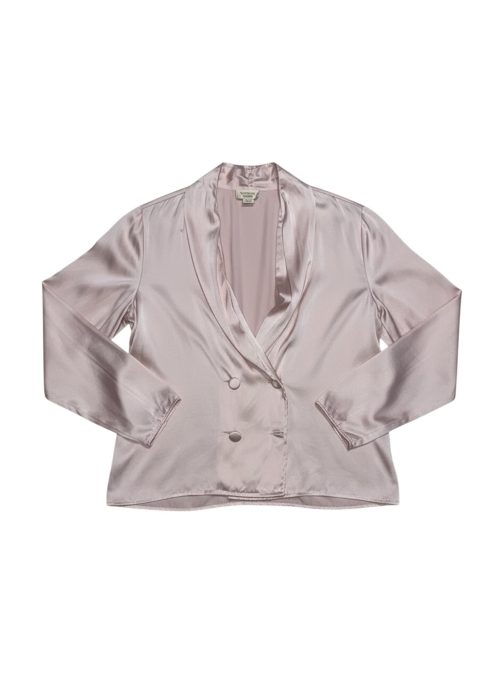 Victoria’s Secret Vintage Silk Blouse Women’s Size Large Blush Pink‎ Gold Label